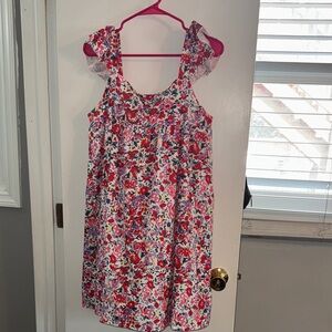 Floral Dress with Ruffle Sleeves